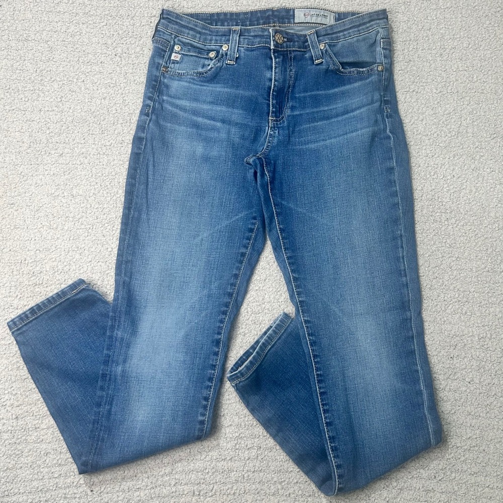 AG Adriano Goldschmied The Stilt Cigarette Jeans 27R Blue Slim Fit Mid Rise Wash
